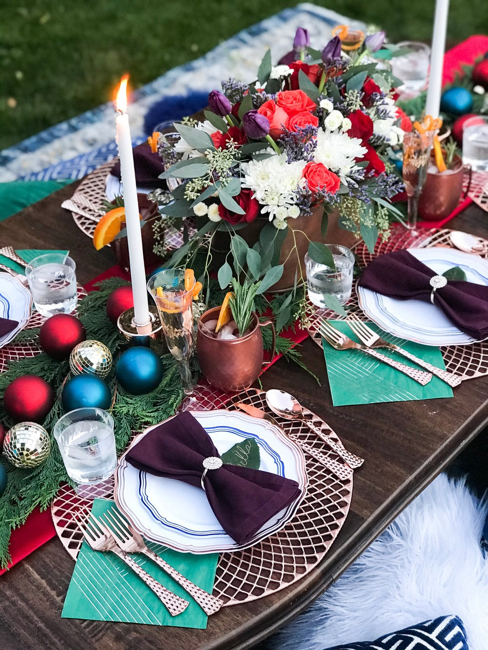Enchanting Outdoor Christmas Tablescape Delights Kaya Tableware The