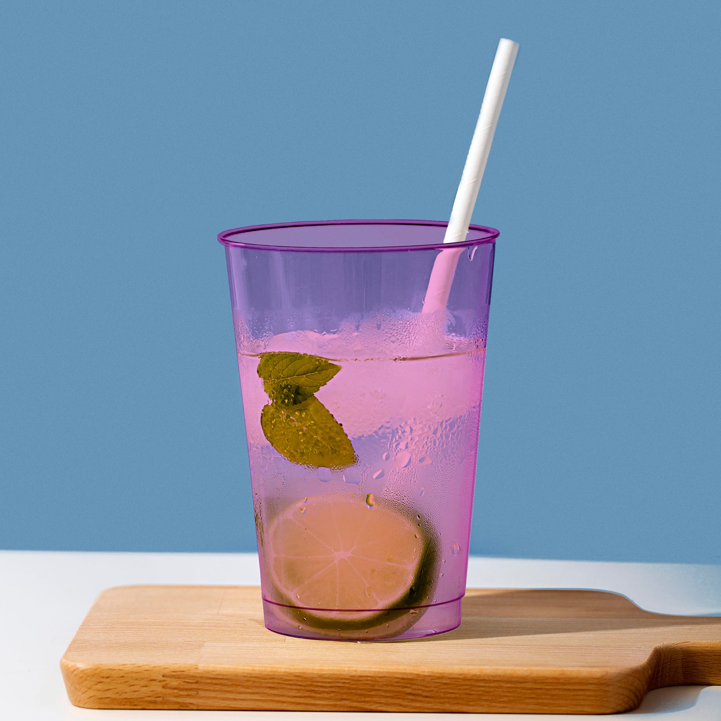 12 oz. Clear Pink Disposable Plastic Party Cups