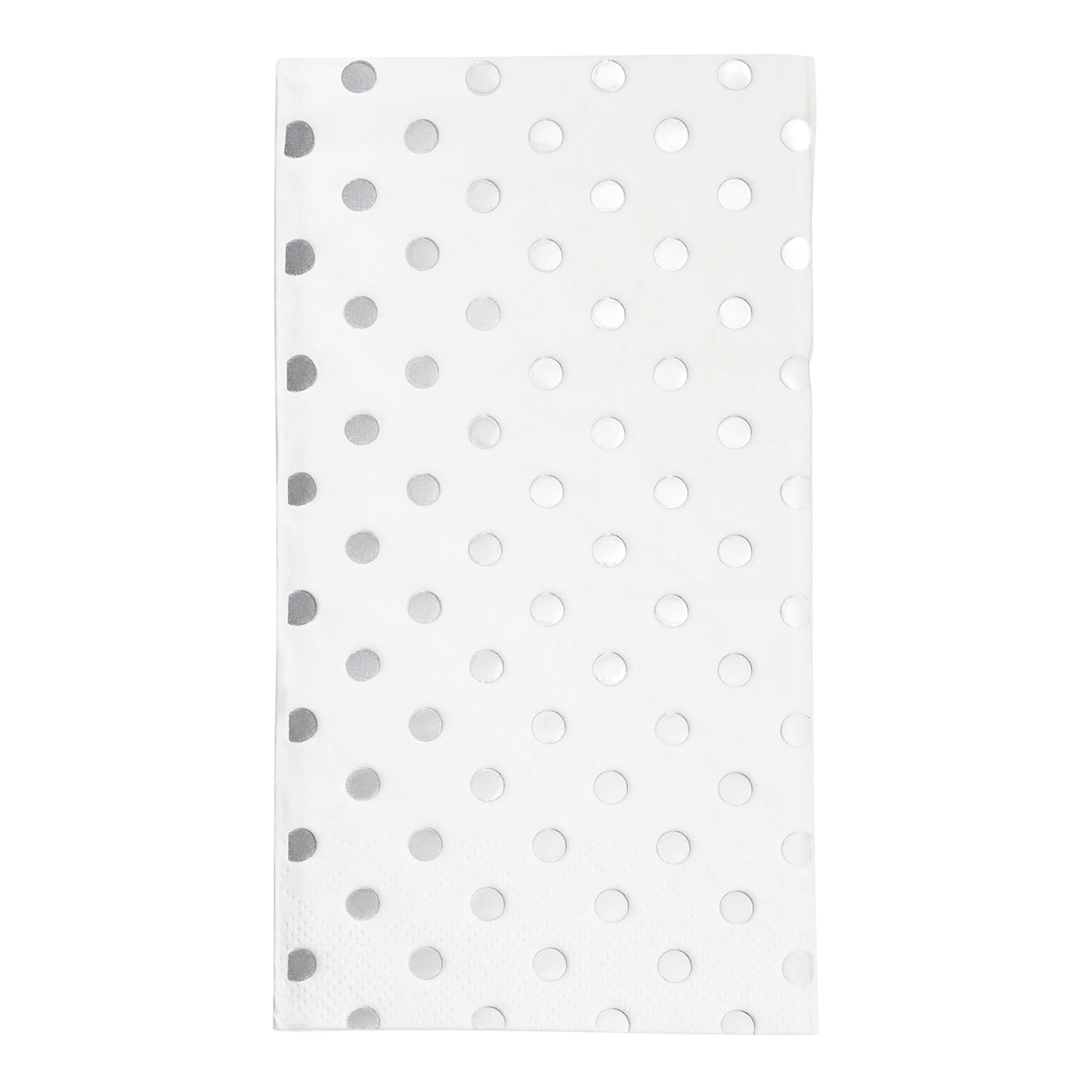 White with Silver Dots Disposable Paper Dinner Napkins