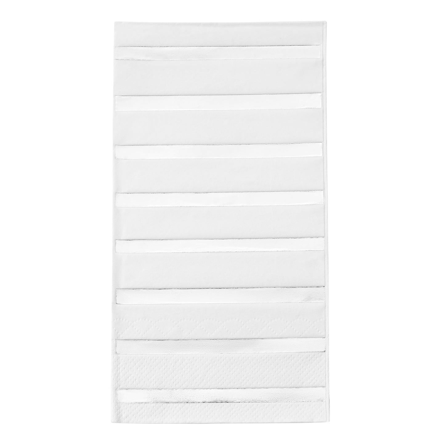 White with Silver Stripes Disposable Paper Dinner Napkins