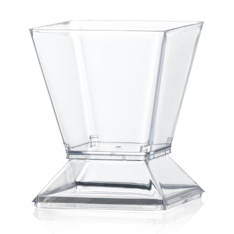 3.5 oz. Clear Square Plastic Disposable Mini Cups with Lids
