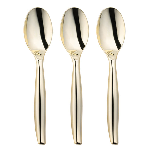 Gold Plastic Disposable Serving Spoons