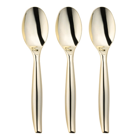 Gold Plastic Disposable Serving Spoons
