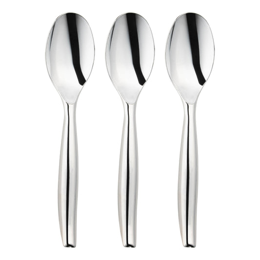 Silver Plastic Disposable Serving Spoons