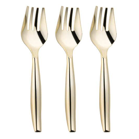 Gold Plastic Disposable Serving Forks