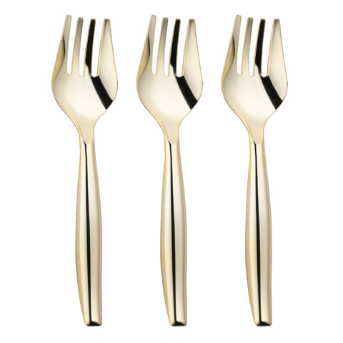 Gold Plastic Disposable Serving Forks
