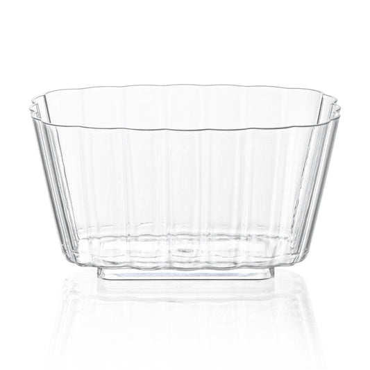 5.5 oz. Clear Fluted Rectangular Plastic Disposable Pudding Cups
