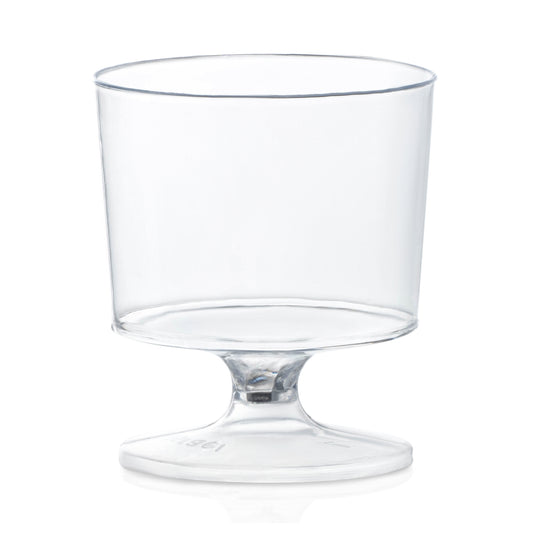 2 oz. Clear Round Disposable Plastic Mini Wine Glasses