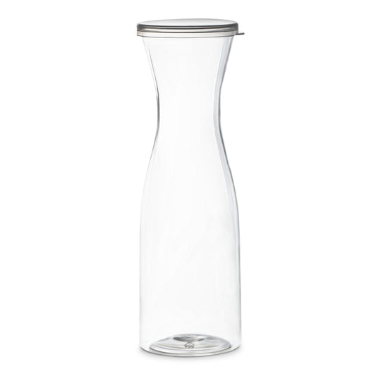 35 oz. Clear Large Plastic Disposable Wine Carafes with Lids