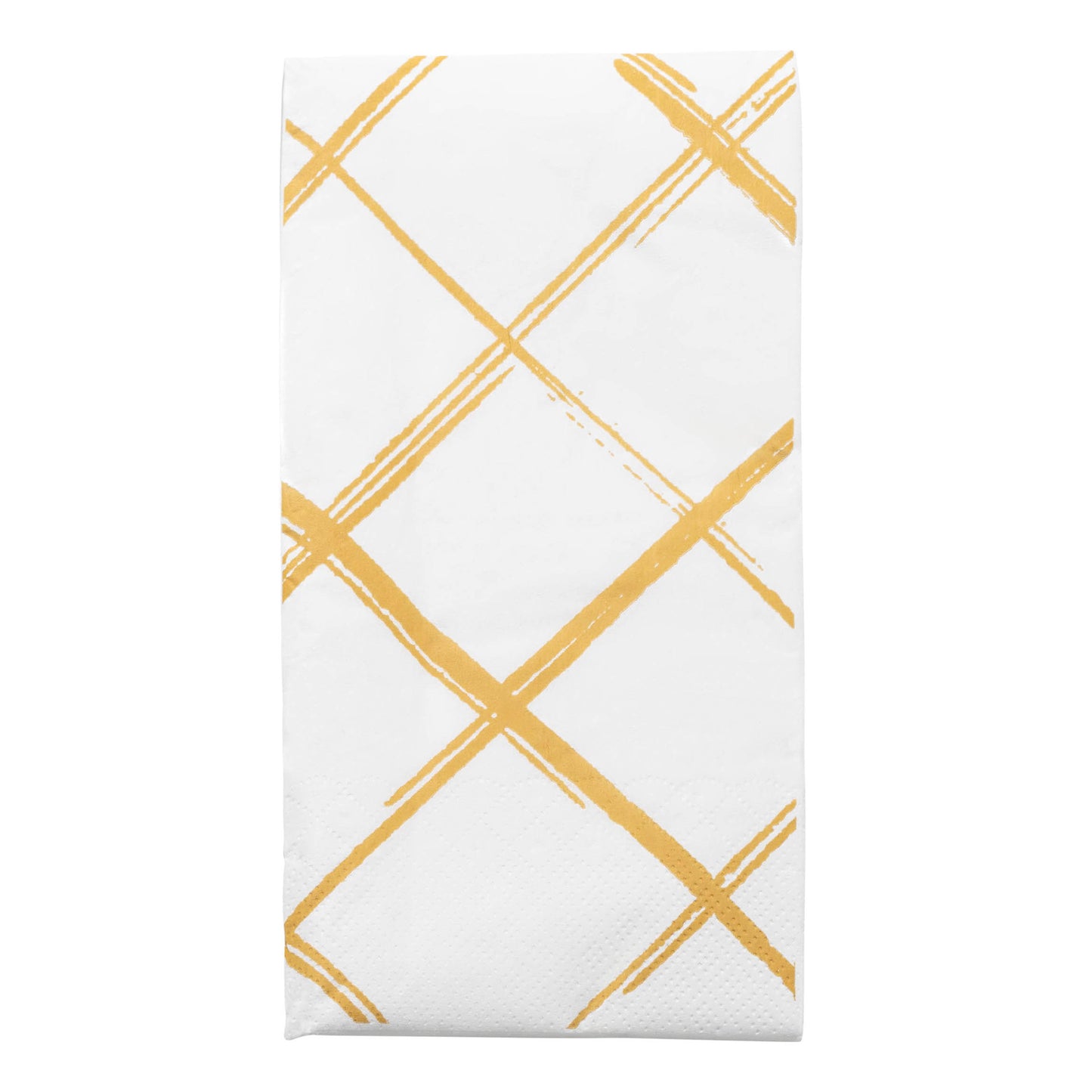 White with Gold Diamond Disposable Paper Dinner Napkins