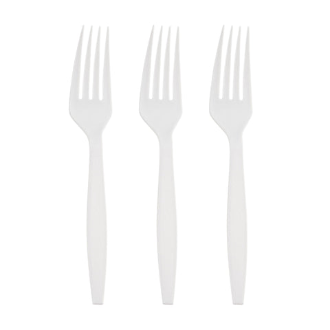 White Disposable Plastic Forks