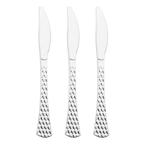 Shiny Silver Glamour Disposable Plastic Knives
