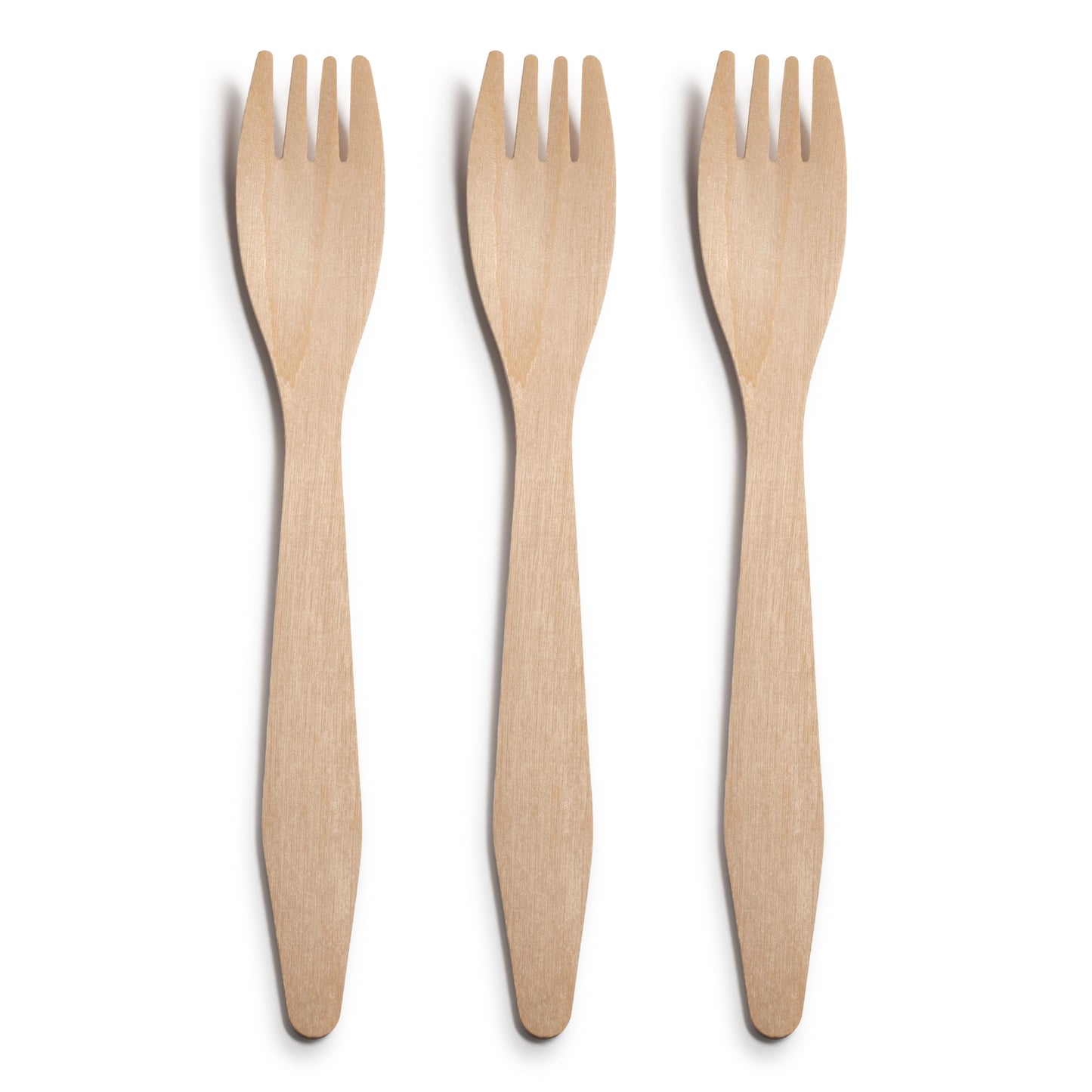 6.5" Natural Birch Disposable Eco-Friendly Dinner Forks