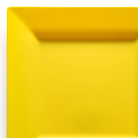 Yellow Square Disposable Plastic Dinner Plates (9.5
