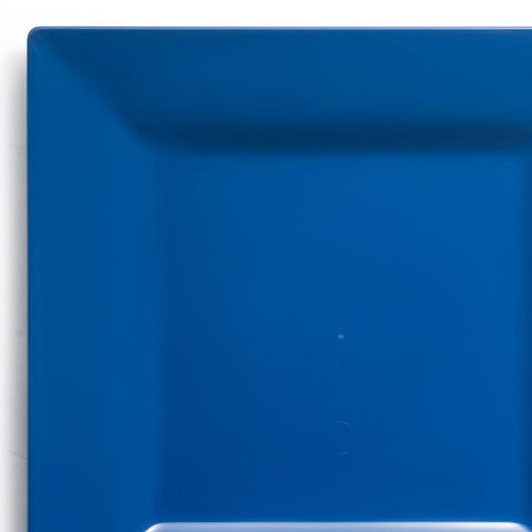 Midnight Blue Square Disposable Plastic Dinner Plates (9.5
