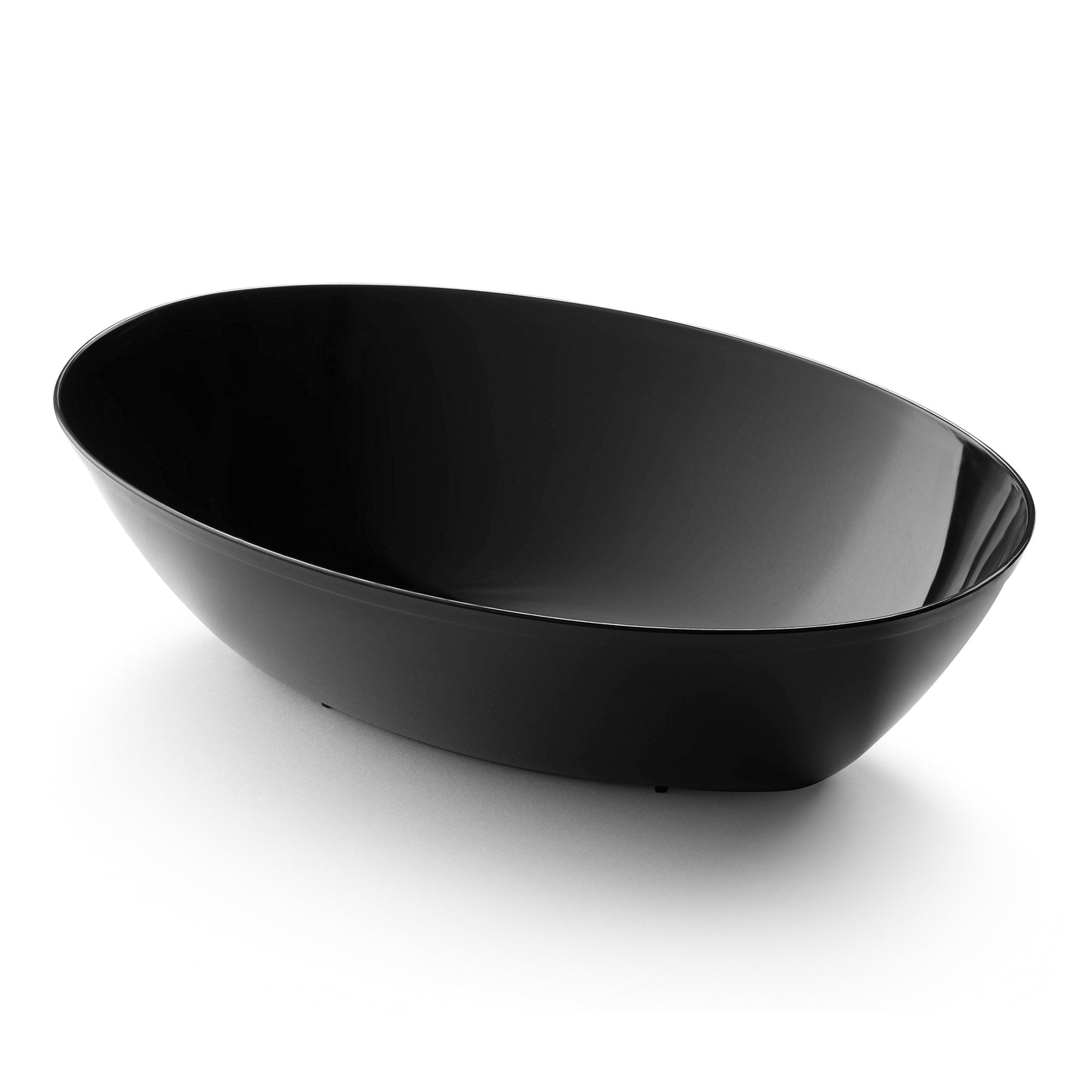 Black Oval Disposable Plastic Serving Bowls (2 qt.)