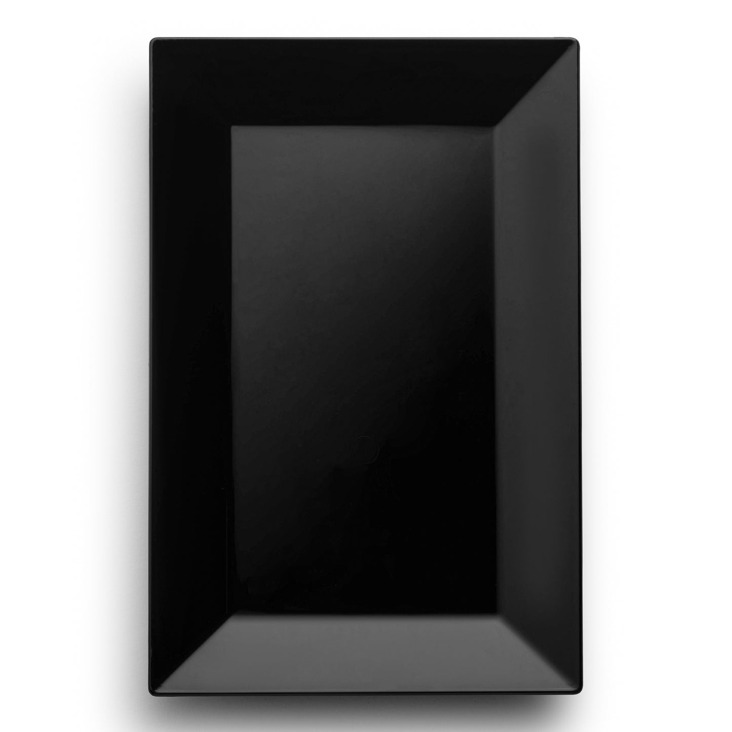 Black Rectangular Disposable Plastic Dessert Plates (5.5" x 8.5")