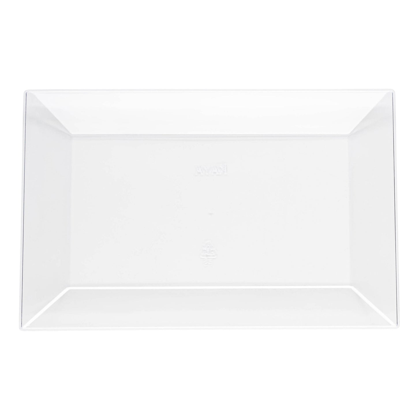 White Rectangular Disposable Plastic Dessert Plates (5.5" x 8.5")