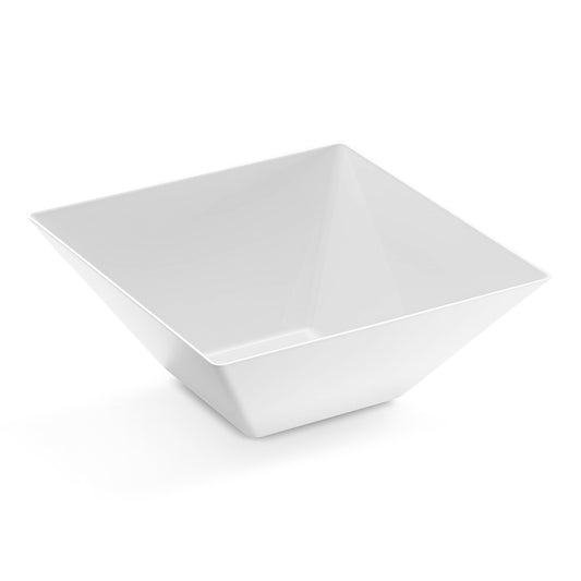 White Square Disposable Plastic Serving Bowls (3 qt.)