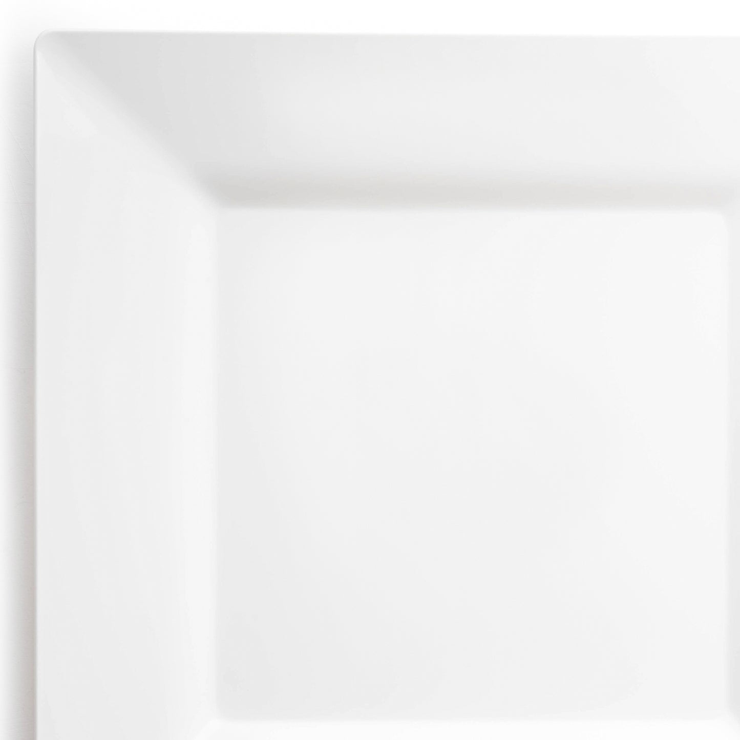 White Square Disposable Plastic Dinner Plates (10.75")