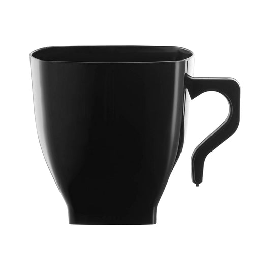 8 oz. Black Square Disposable Plastic Coffee Mugs