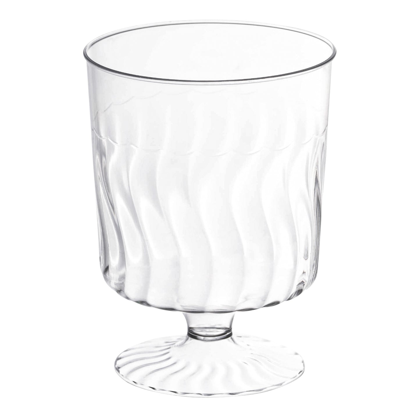 8 oz. Clear Disposable Plastic Pedestal Wine Glasses