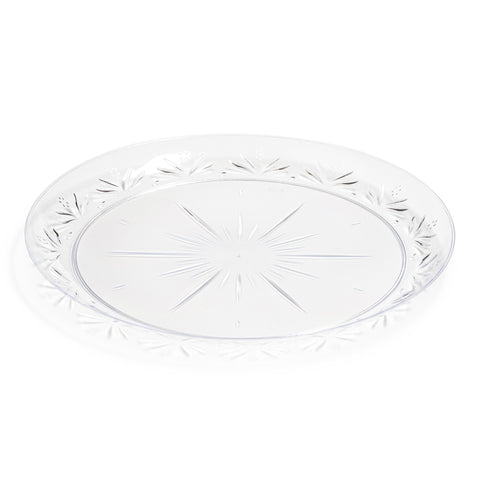 Clear Floral Round Plastic Pastry Plates (6.25