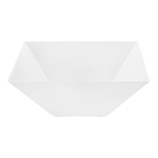 White Square Disposable Plastic Serving Bowls (4 qt.)