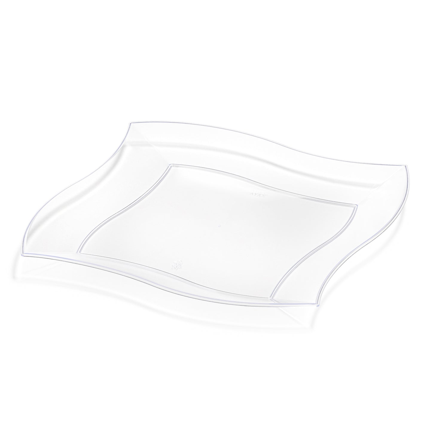 Clear Wave Disposable Plastic Dinner Plates (10")