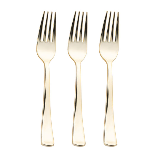 Shiny Metallic Gold Disposable Plastic Forks