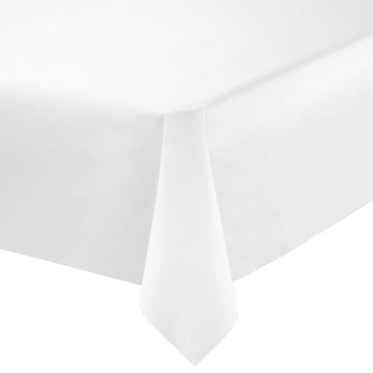 White Rectangular Plastic Tablecloths (54" x 108")