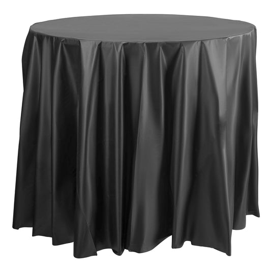 Black Round Plastic Tablecloths (84")