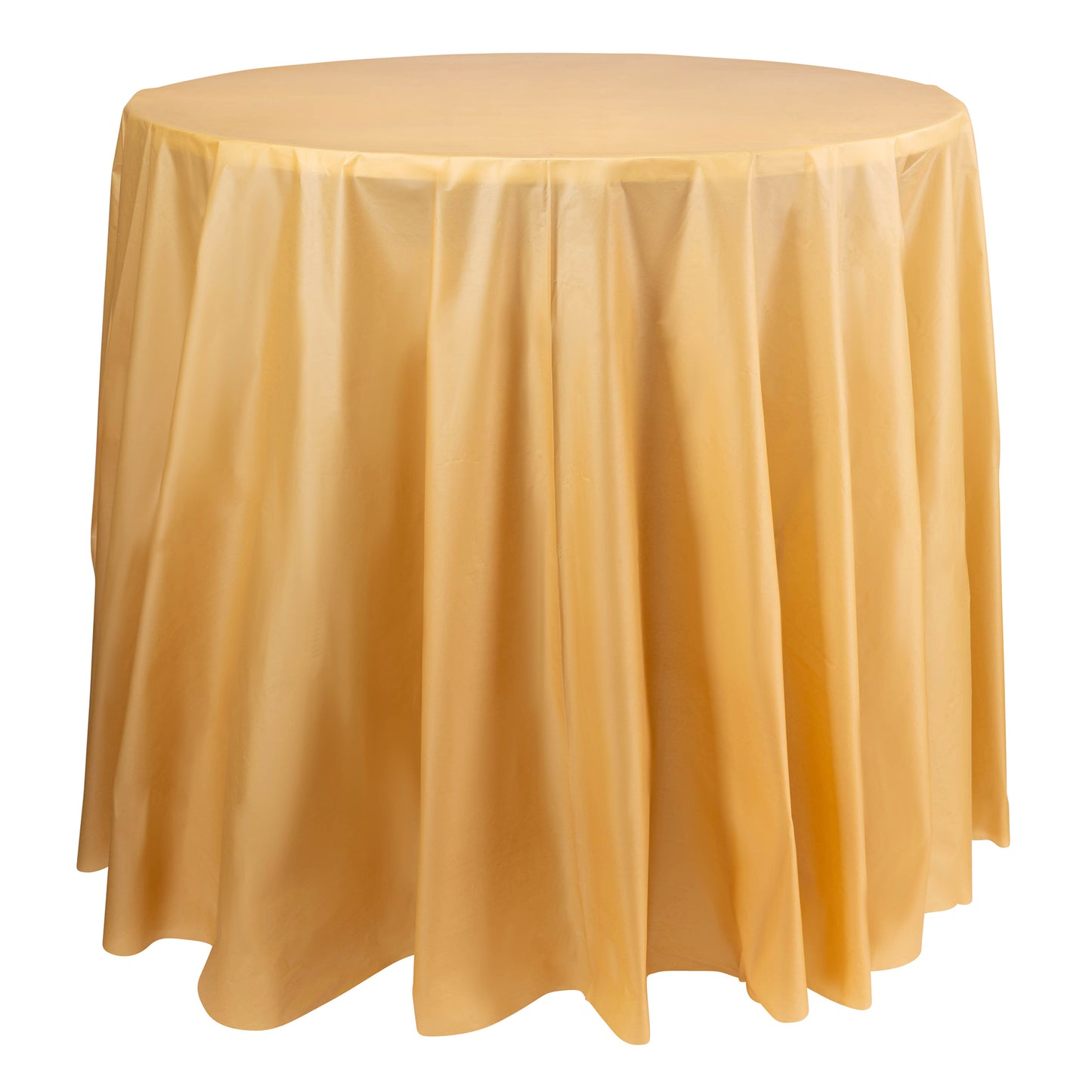 Gold Round Plastic Tablecloths (84")