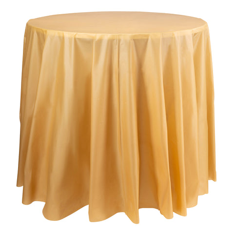 Gold Round Plastic Tablecloths (84