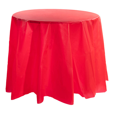 Red Round Plastic Tablecloths (84