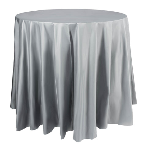 Silver Round Plastic Tablecloths (84