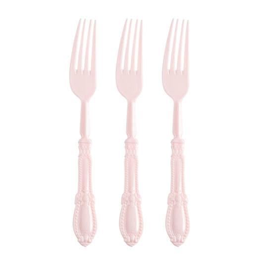 Pink Baroque Plastic Dinner Forks
