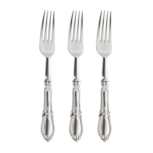 Silver Baroque Plastic Dinner Forks