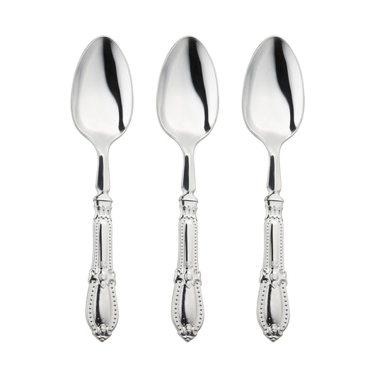 Silver Baroque Plastic Dinner Spoons