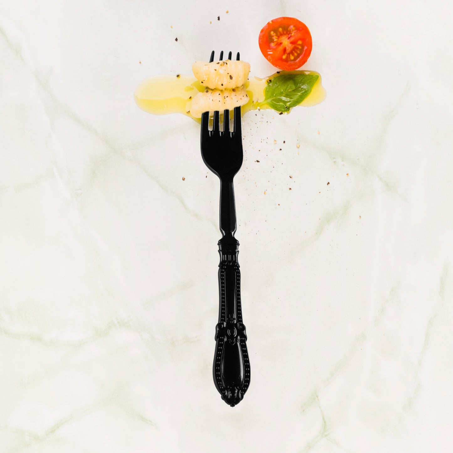 Black Baroque Plastic Dinner Forks