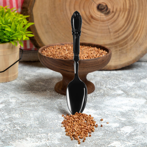 Black Baroque Plastic Dinner Spoons