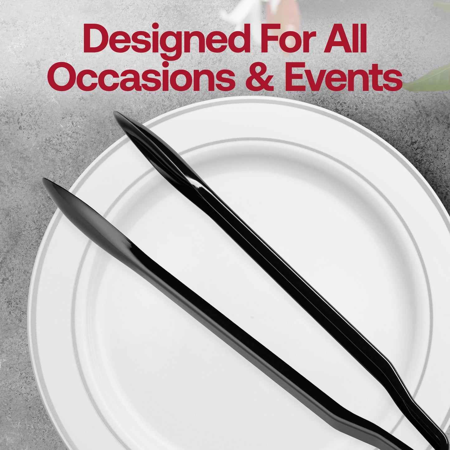 12" Black Plastic Serving Tongs