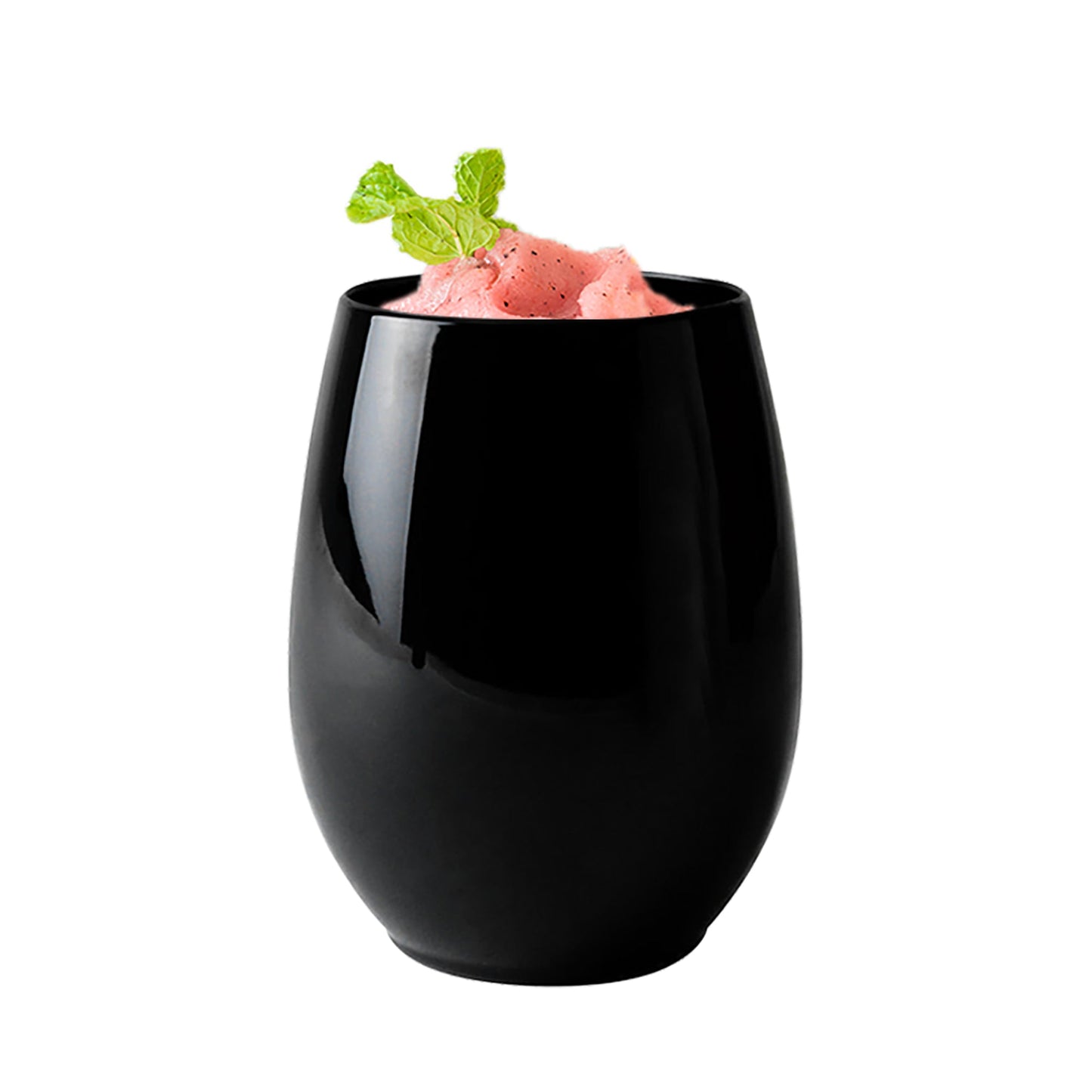 12 oz. Black Elegant Disposable Plastic Wine Glasses