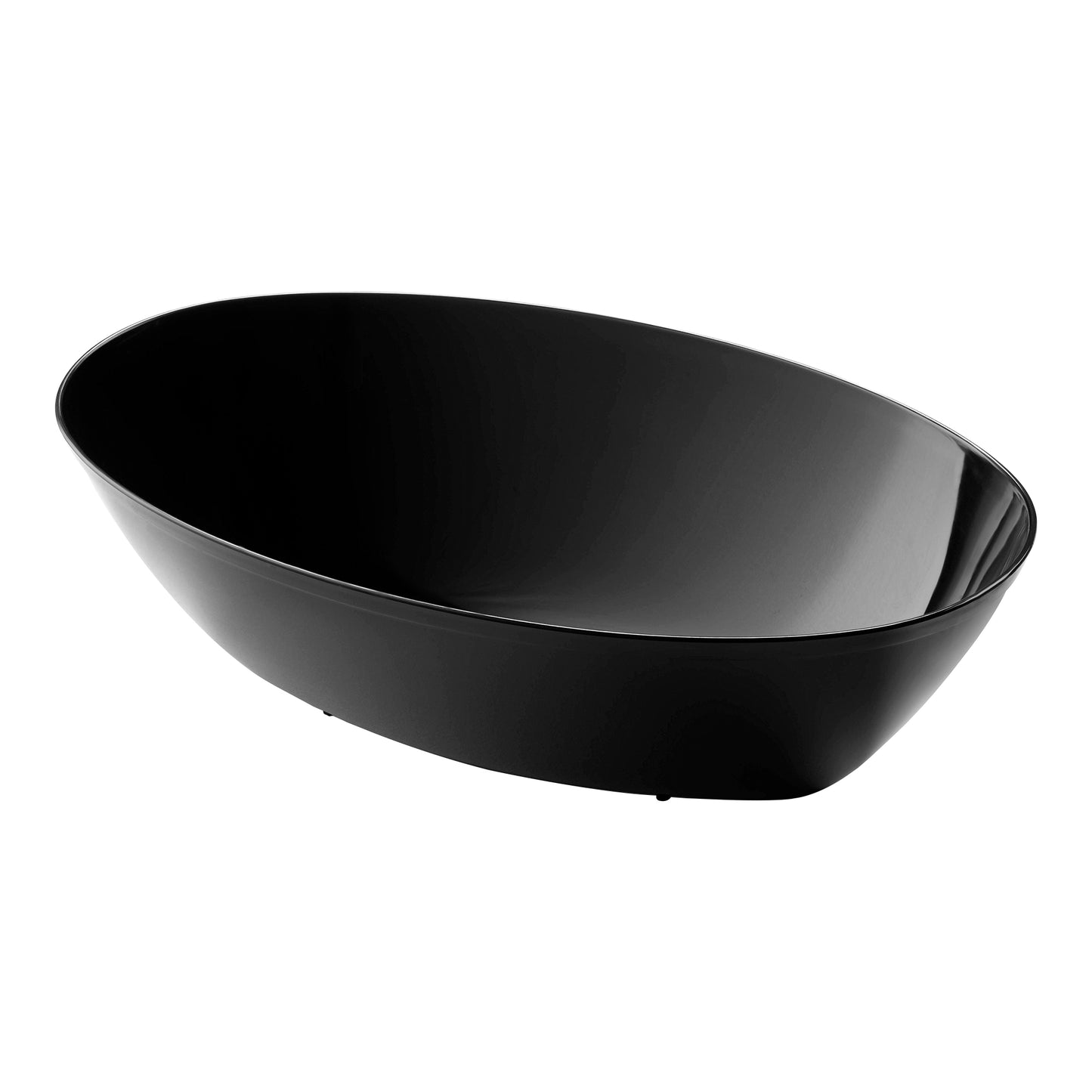 Black Oval Disposable Plastic Serving Bowls (2 qt.)