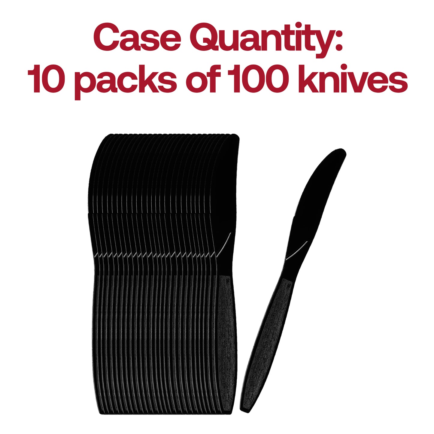 Black Plastic Disposable Knives Quantity | The Kaya Collection