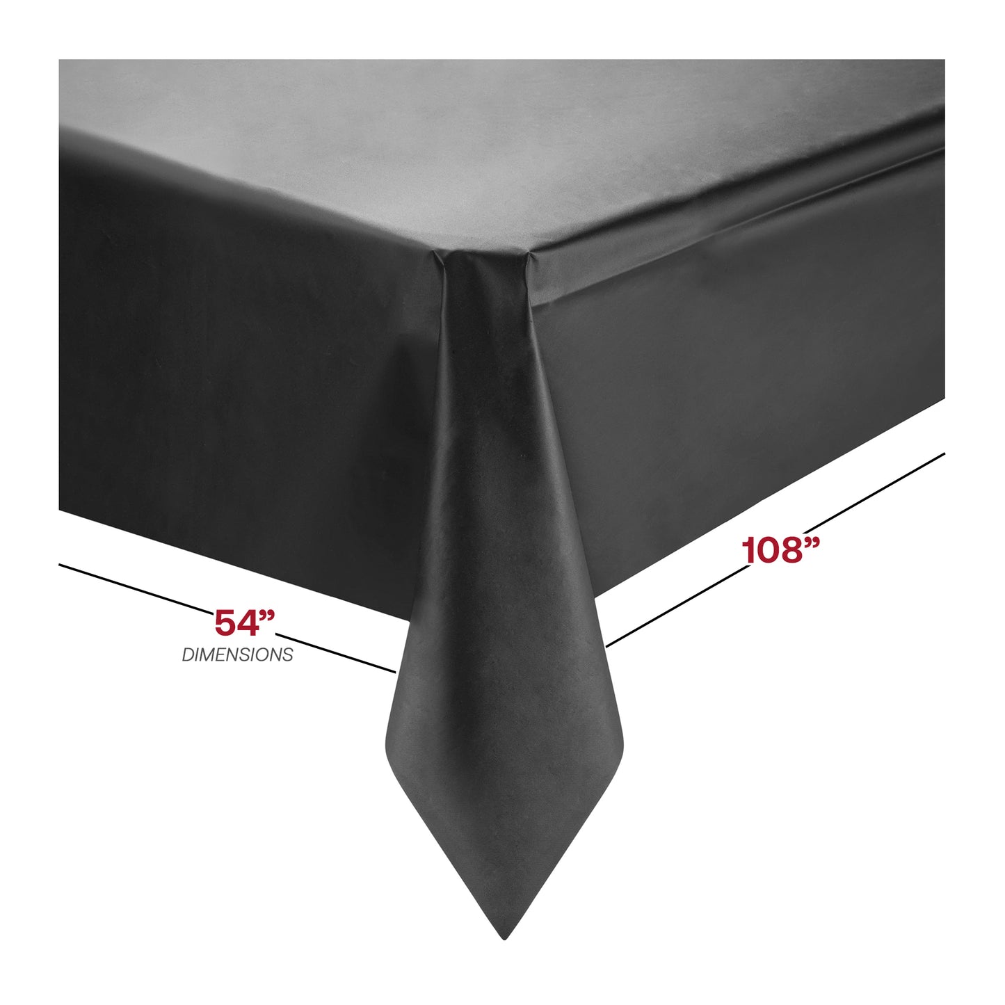Black Rectangular Plastic Tablecloths (54" x 108")