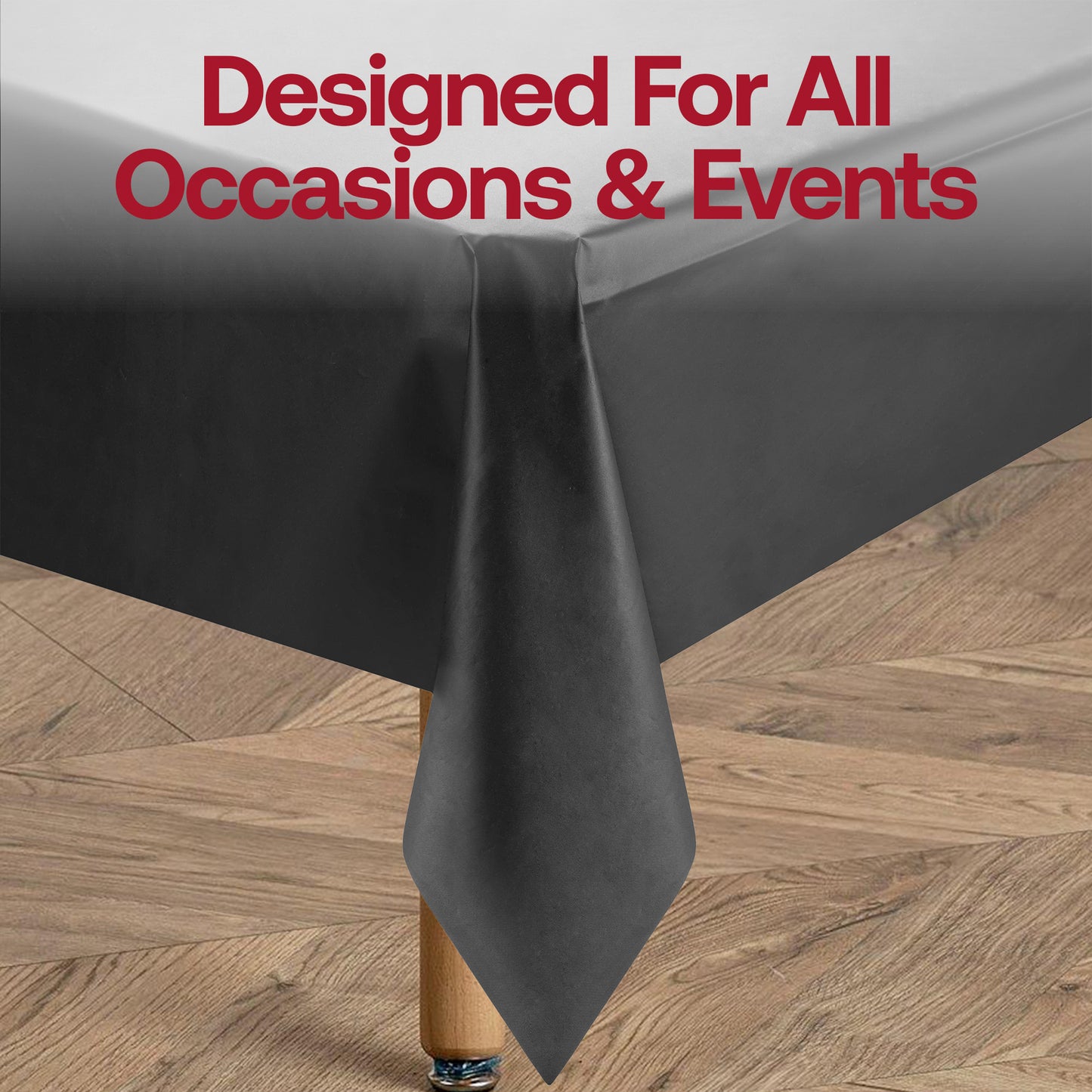 Black Rectangular Plastic Tablecloths (54" x 108")