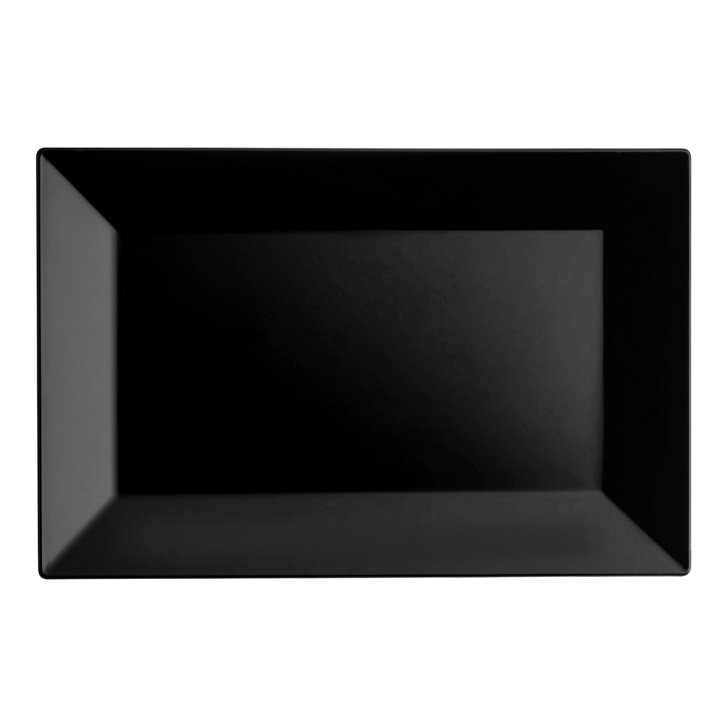 Black Rectangular Disposable Plastic Dessert Plates (5.5" x 8.5")