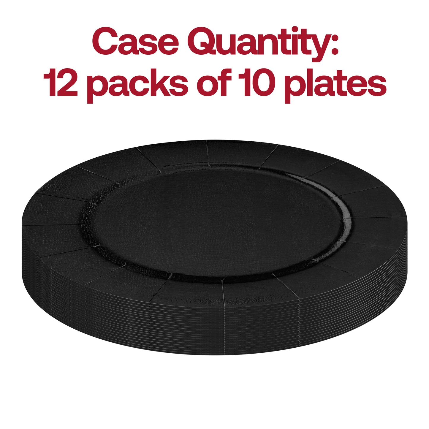 Black Round Paper Charger Plates (13")
