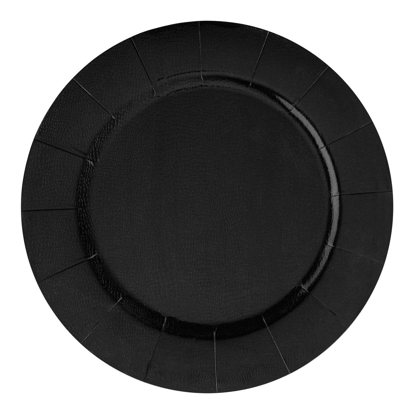 Black Round Paper Charger Plates (13")